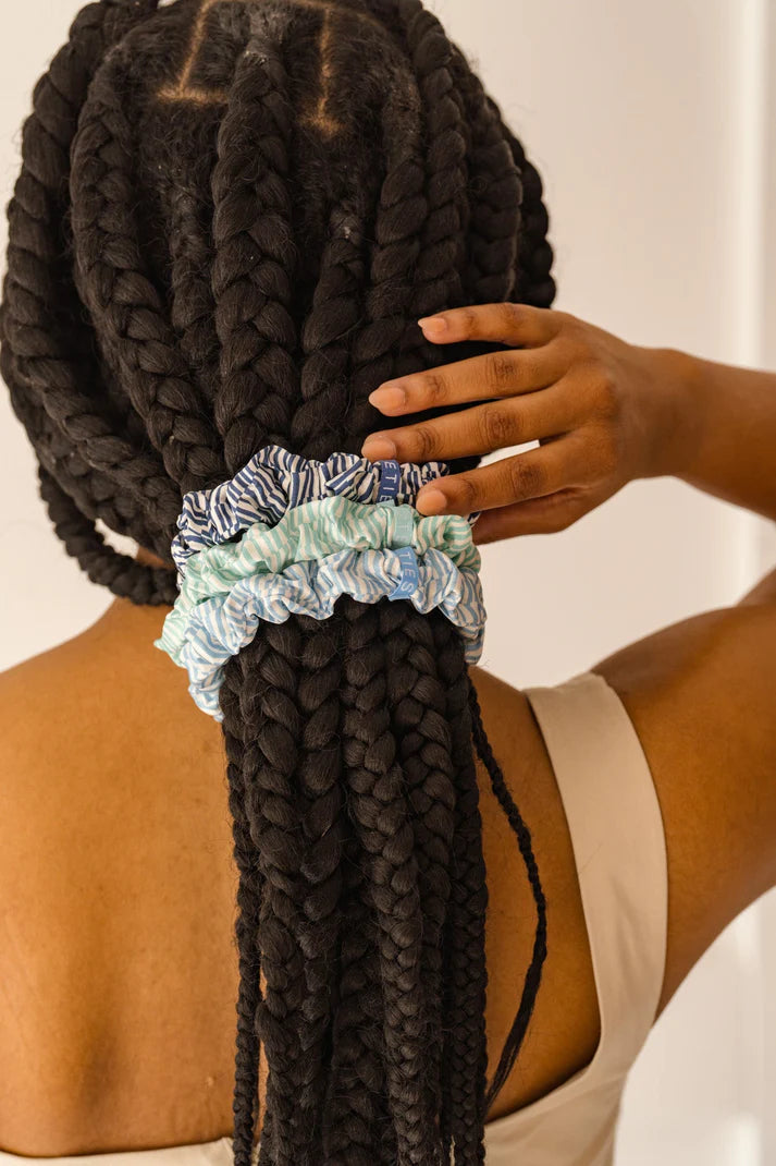 Totally Turquoise 3-pack Large Silk Scrunchies