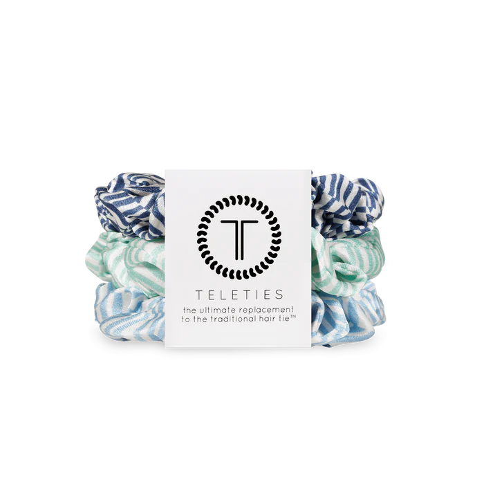 Totally Turquoise 3-pack Large Silk Scrunchies