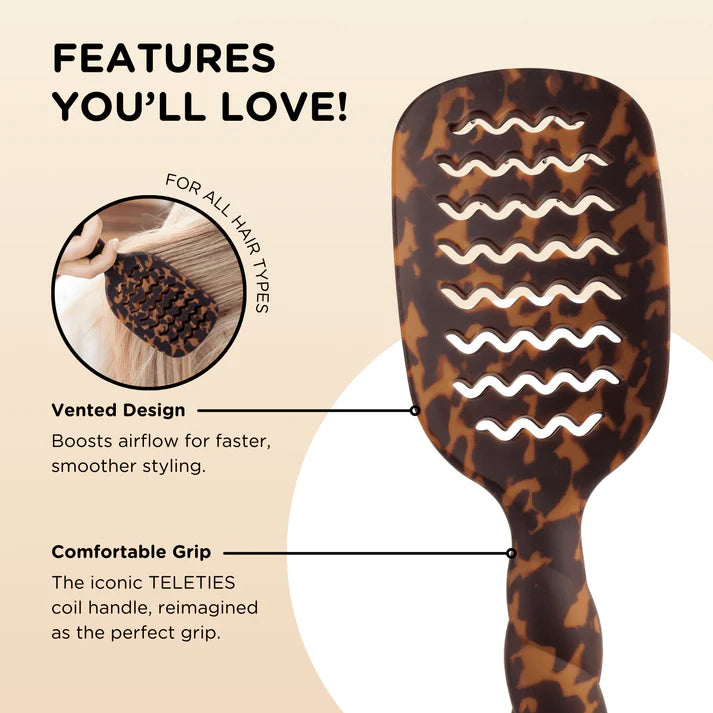Vented Hair Brush for All Hair-Tortoise