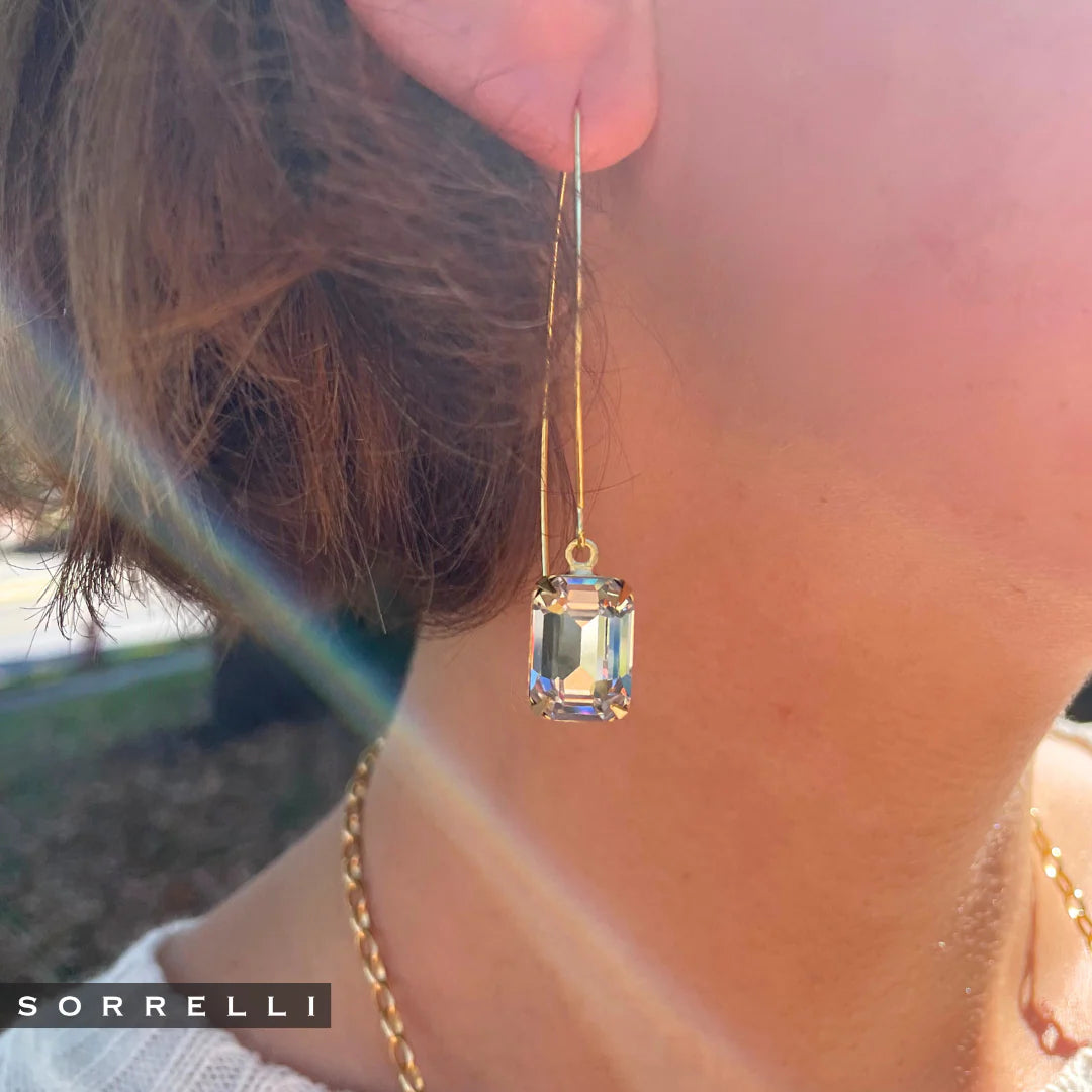 Bobbi Threader Dangle Earrings- Crystal