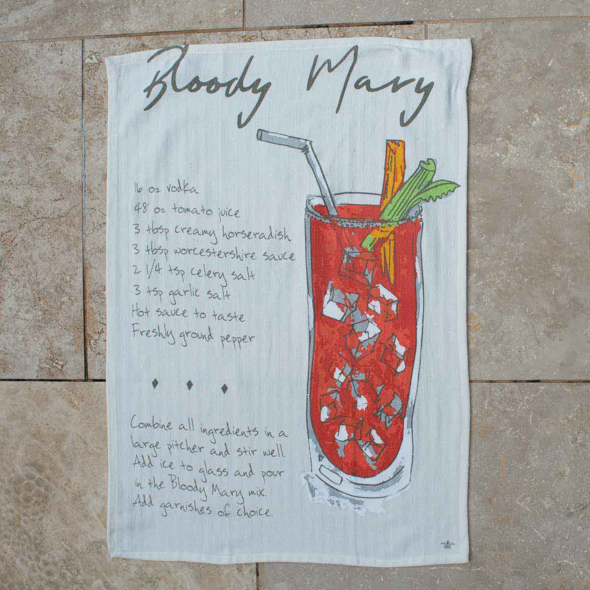 TRS Bloody Mary Recipe Bar Towel