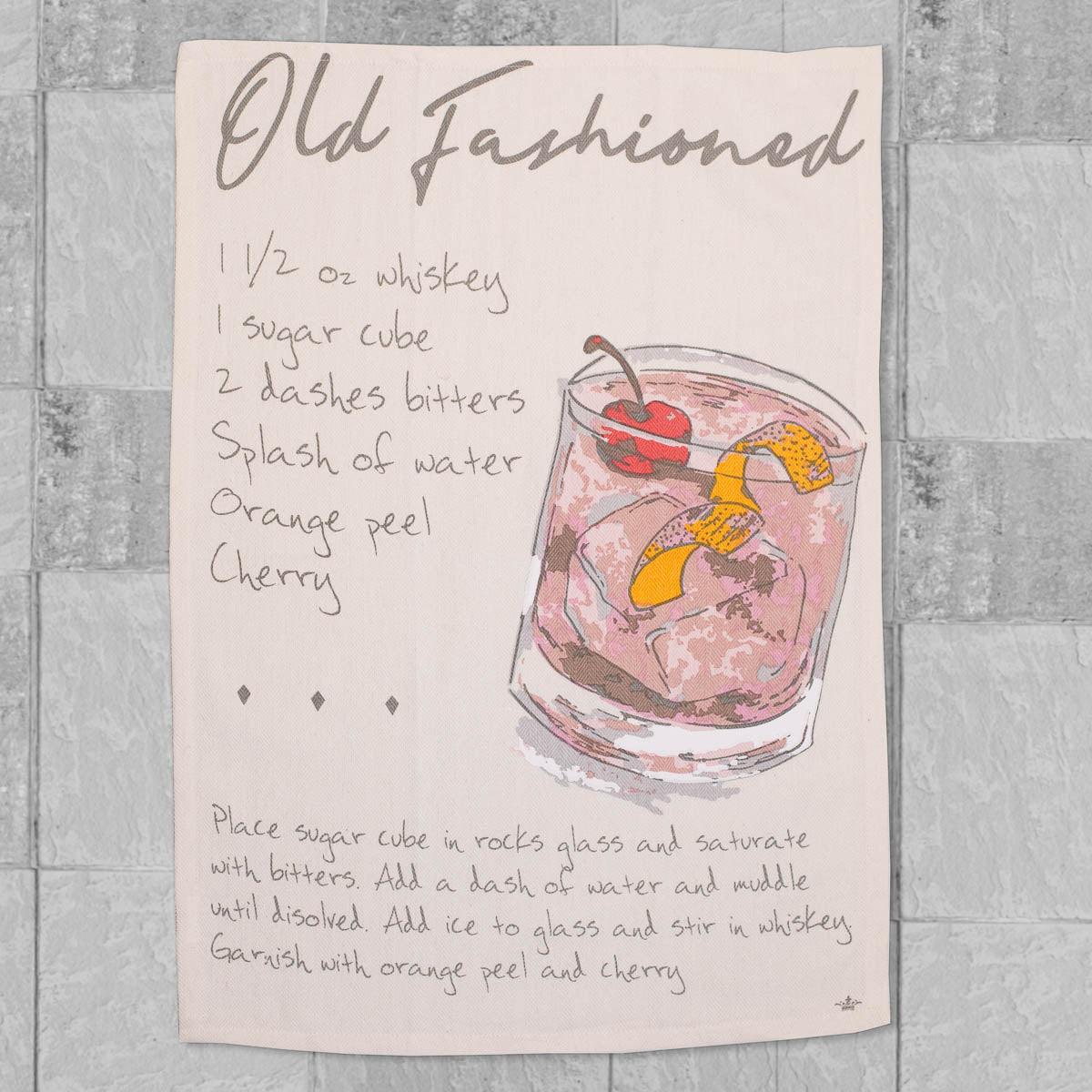 Old Fashioned Recipe Bar Towel