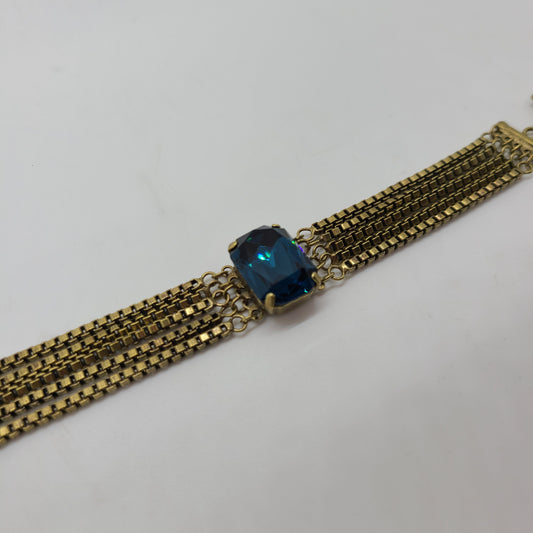 Antique Gold and Venice Blue Bracelet