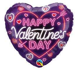 Valentine Neon Hearts Balloon