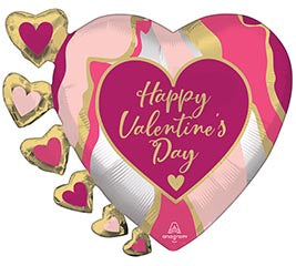Valentine Abstract Hearts Balloon