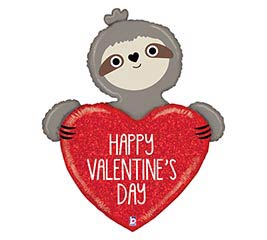 Valentine Sloth balloon