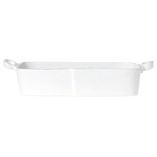 Lastra White Large Rectangular Baker