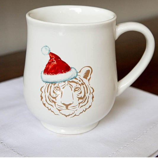 Santa Hat Tiger Coffee Mug