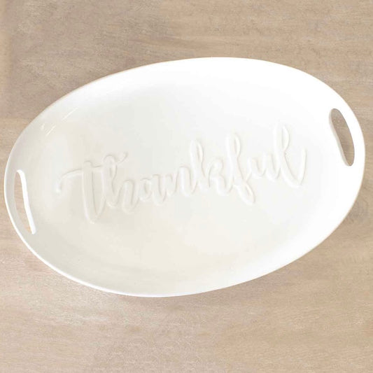 Thankful Embossed Oversize Platter