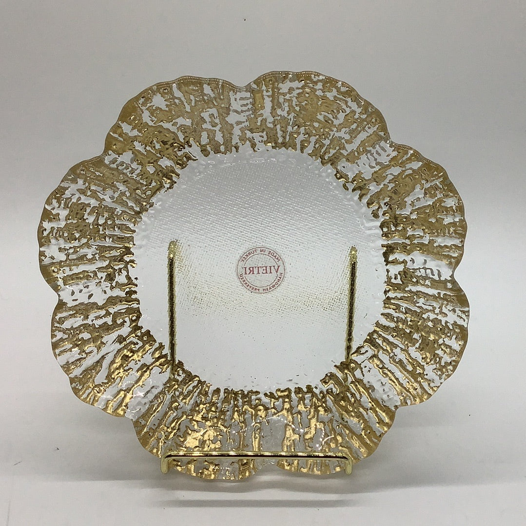 Vietri Glass Gold Canapé Plate